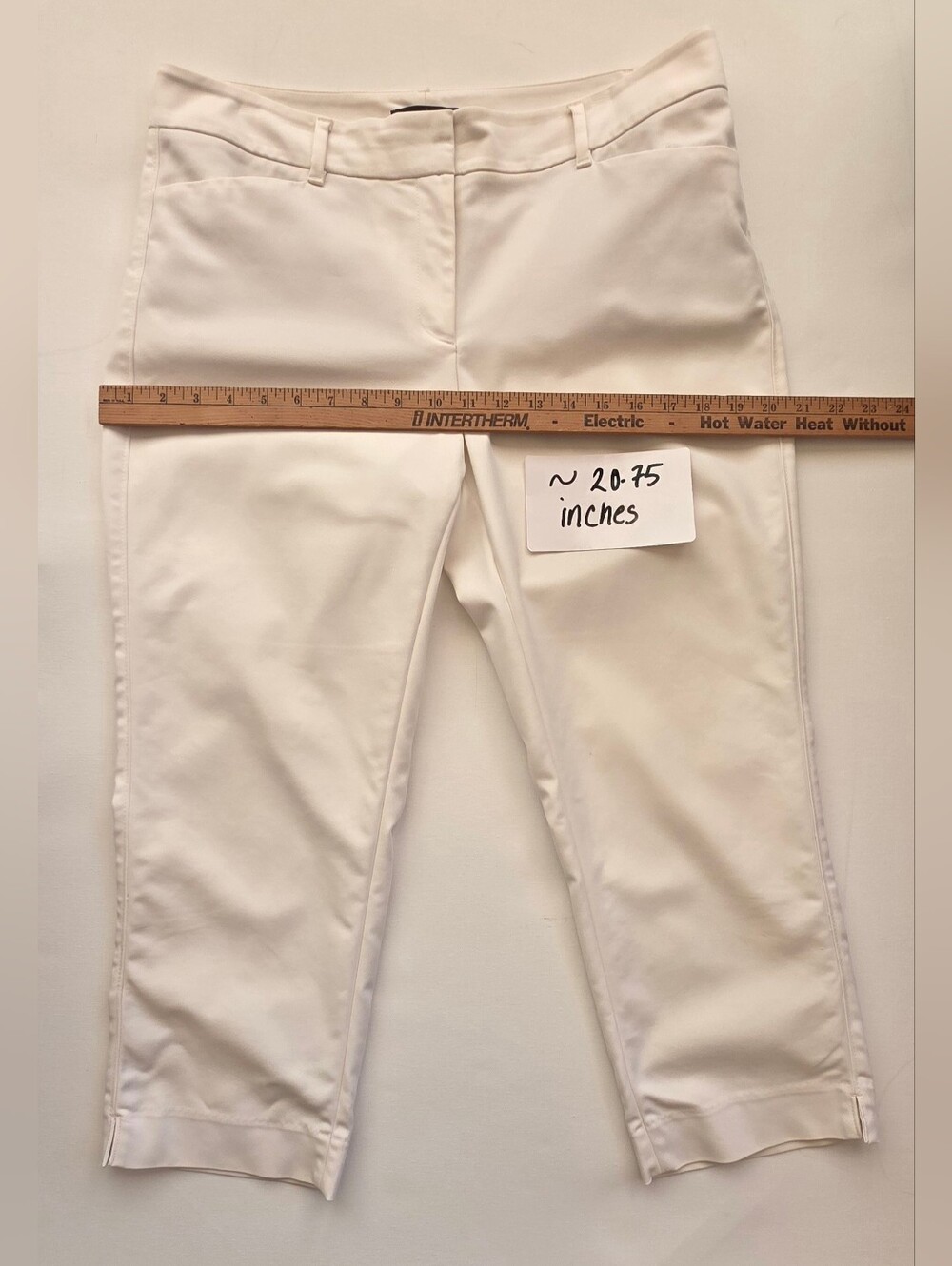 WHBM Size 10 Perfectform Straight Crop Cream Pant - Picture 11 of 15